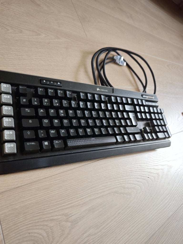 Clavier Corsair K95 Platinum, Azerty, Enlèvement, Utilisé, Pavé numérique
