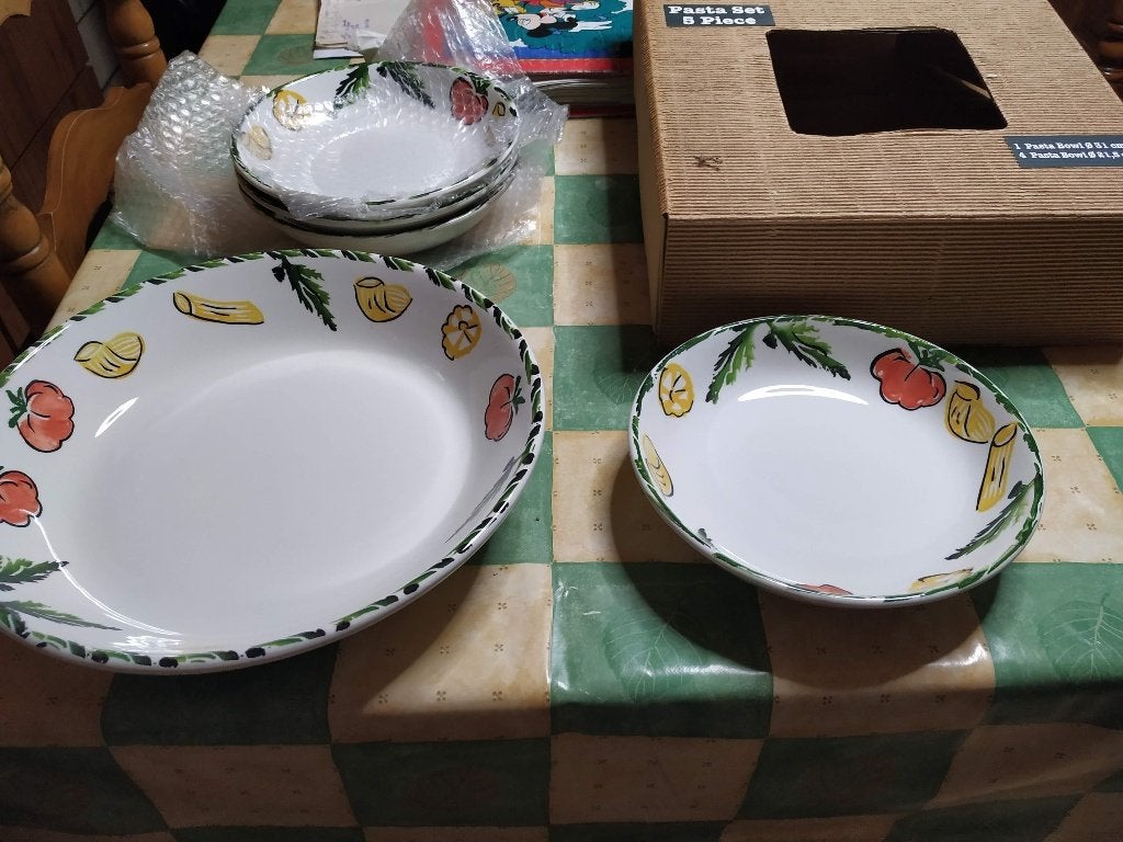 pasta set splinternieuw mooi servies 5delig in verpakking, Ophalen of Verzenden, Nieuw