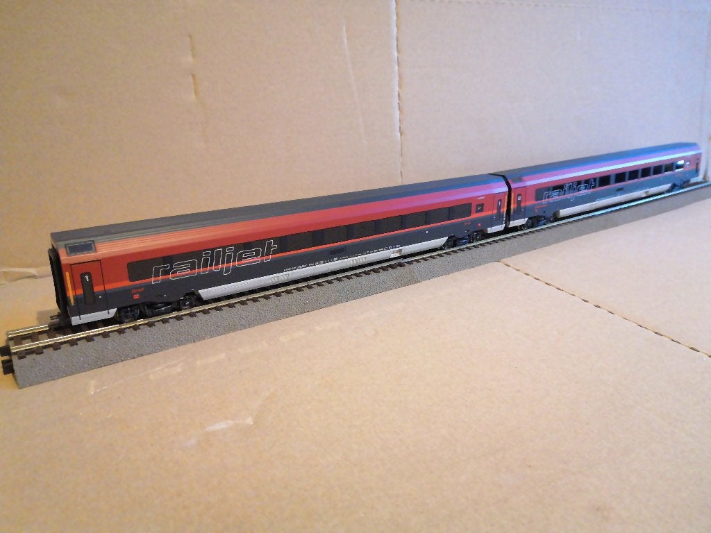 4x Voitures ÖBB Railjet RJ26 Jägerndorfer 10209-10210 AC, Autres marques, Analogique, Courant alternatif, Wagon