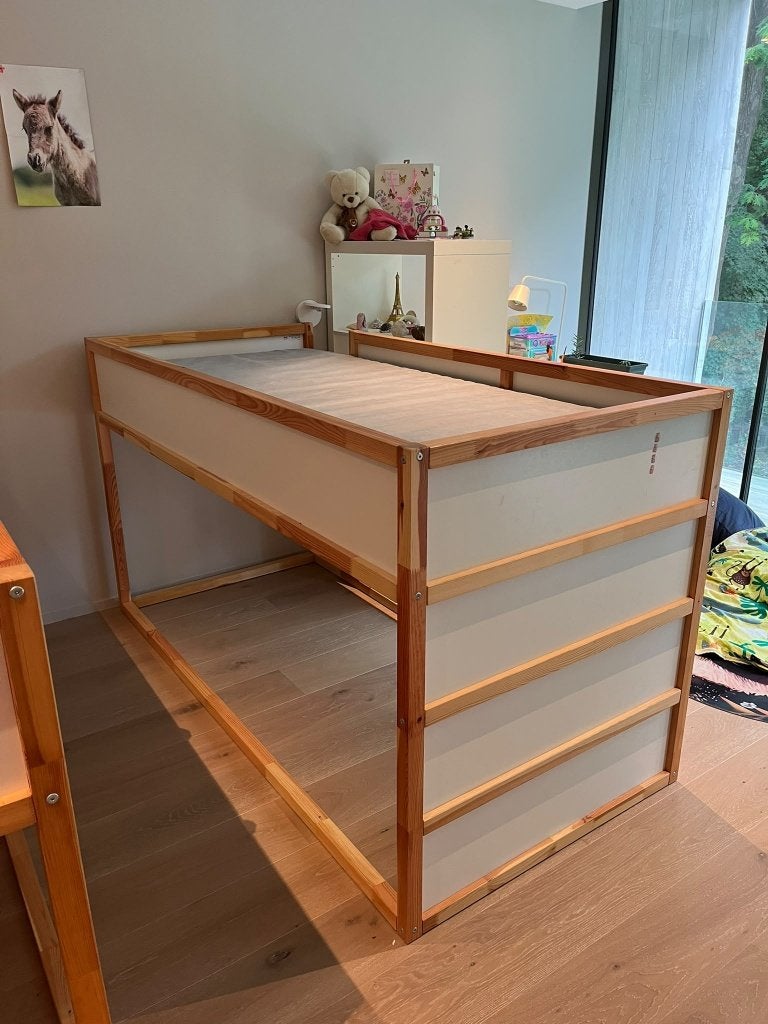 Kinderbed hoog/laag slaper - KURA keerbaar bed, Ophalen, 85 tot 100 cm, Gebruikt, Hoogslaper of Stapelbed