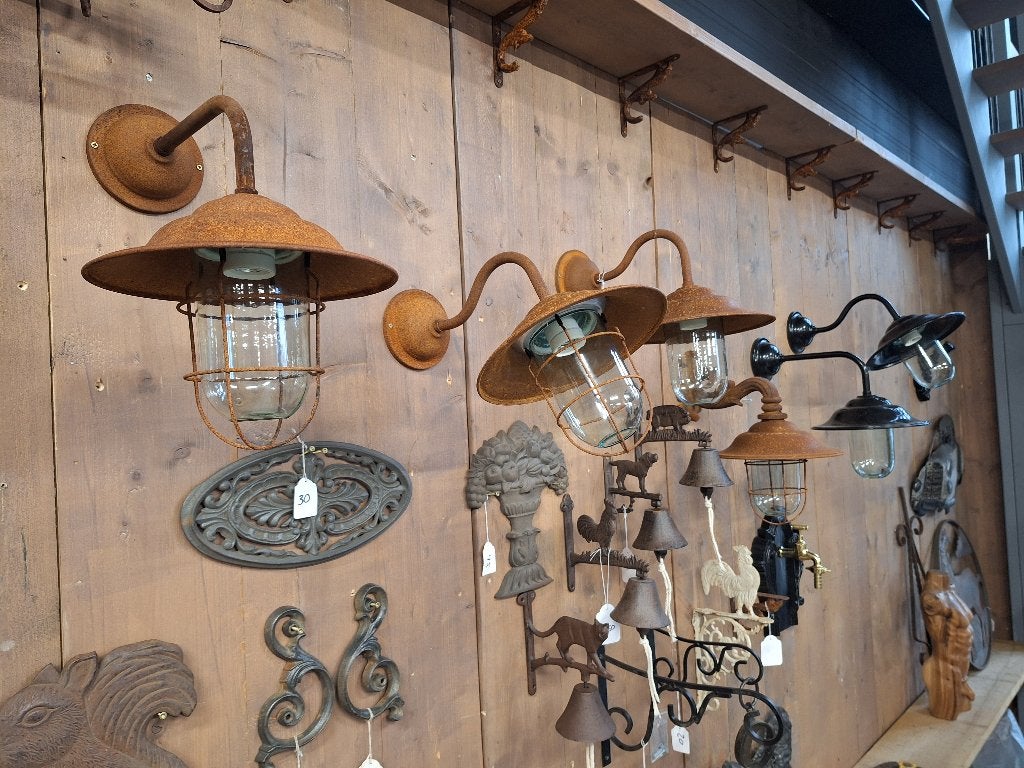 stallamp van cortenstaal ruime keuze, Ophalen of Verzenden, Nieuw, Glas, Wandlamp