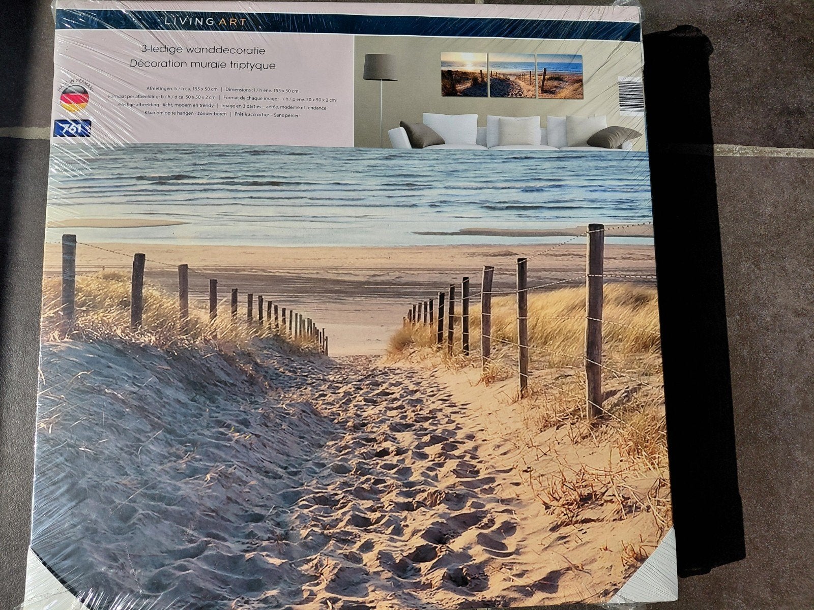 Canvas strand zee duinen, Ophalen