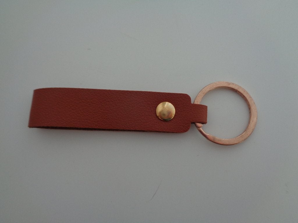 Porte-Clés je pense  Cuir Marron à Boucle, Verzenden