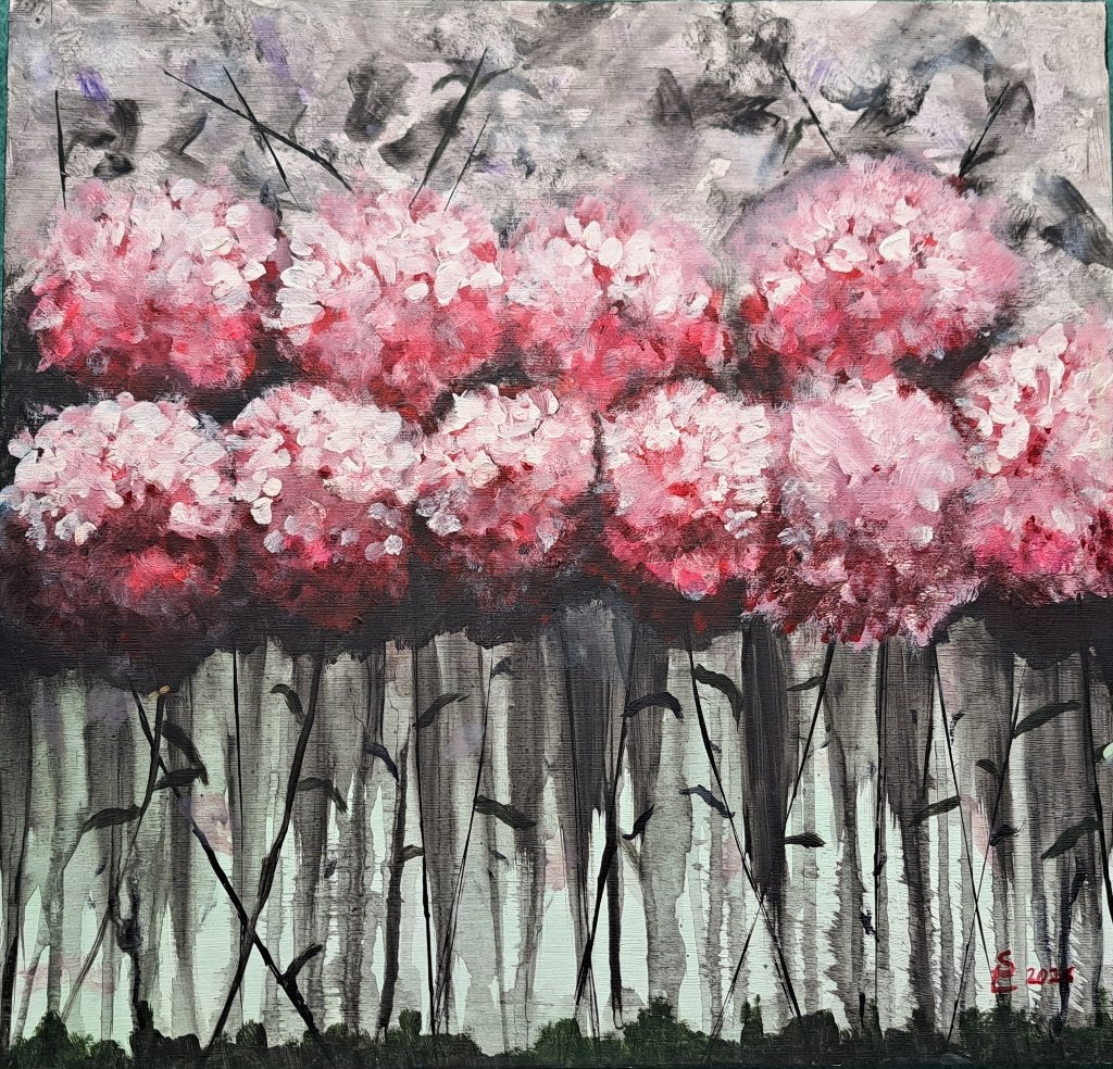 Tableau ‘Le rouge et le noir’ acrylique sur bois, Antiquités & Art, Art | Peinture | Moderne, Bois, Peinture acrylique, Signé