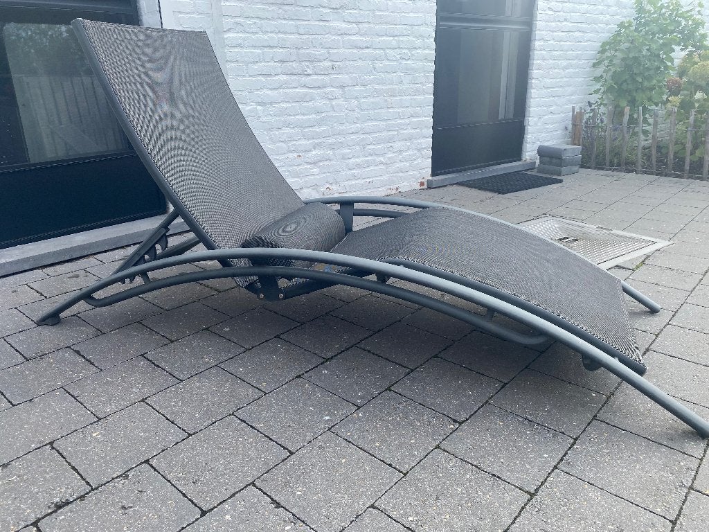 Design Ligstoel, Ophalen, Zo goed als nieuw, Aluminium, Verstelbaar