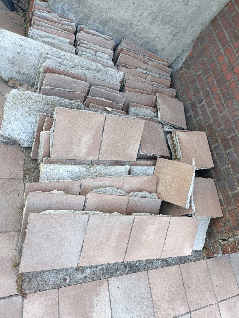 Tegels terras, Tuin en Terras, Tegels en Klinkers, Ophalen, Gebruikt, Overige materialen, Terrastegels