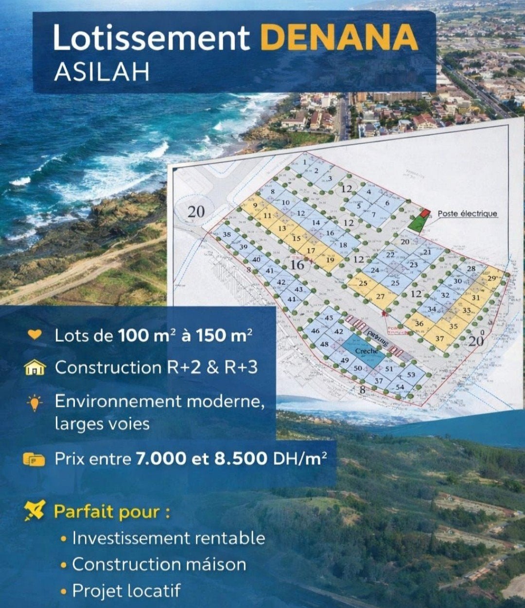 ASILLAH MAROC: LOT DE TERRAINS À VENDRE