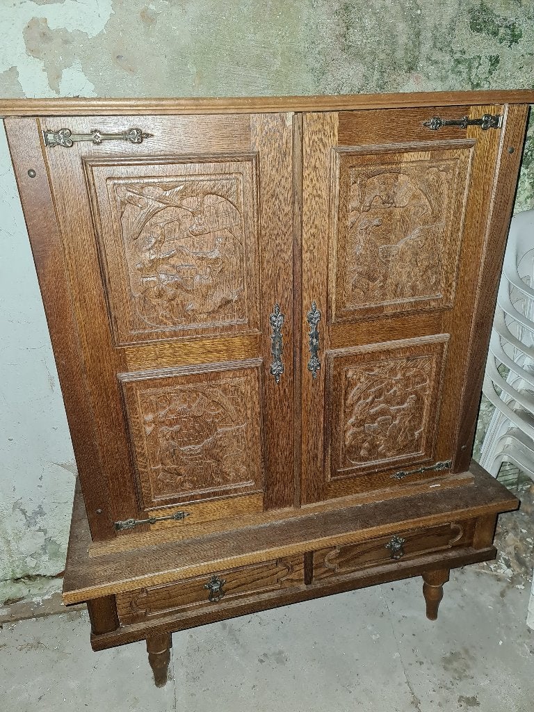 Antieke kast (Louis Quatorze - Louis XIV - barok -rococo), Huis en Inrichting, Kasten | Kleerkasten, Ophalen, Zo goed als nieuw