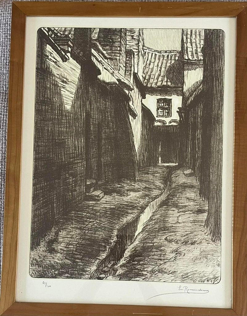 Ets Emile Rommelaere (1873-1961) Brugge, Ophalen, Ets