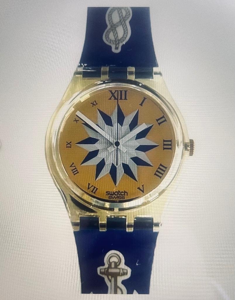 Swatch Blue Anchorage GK140, Handtassen en Accessoires, Horloges | Heren, Overige materialen, Verzenden, Polshorloge, Nieuw