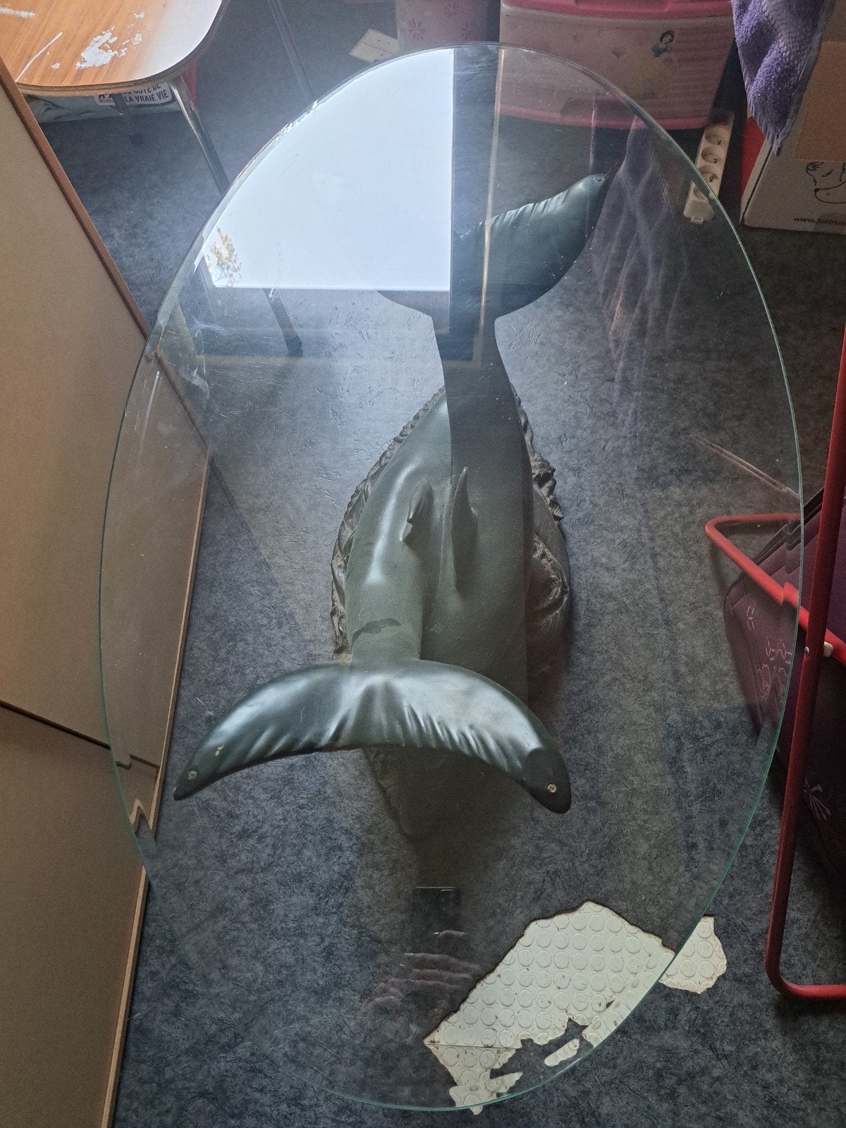 table de salon, 100 à 150 cm, Comme neuf, Verre, Enlèvement