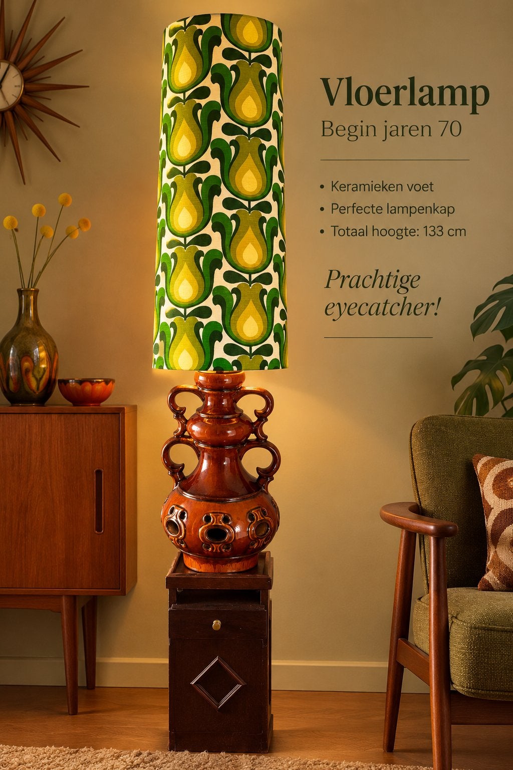 70’s Fat Lava Vloerlamp / 133cm, Antiek en Kunst, Antiek | Verlichting, Ophalen