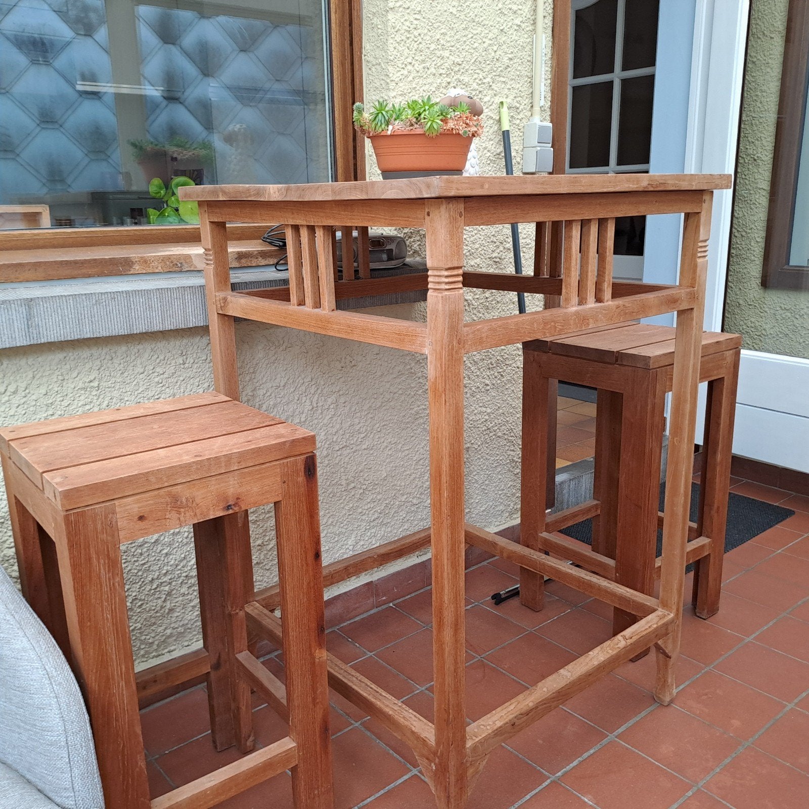 teak bartafel, Ophalen, Gebruikt