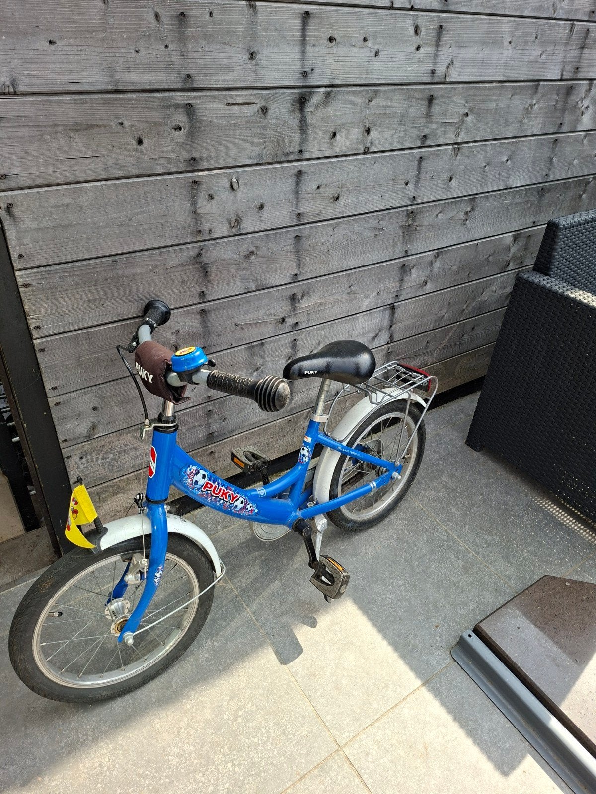 16 inch blauwe kinderfiets, Fietsen en Brommers, Ophalen, Zo goed als nieuw