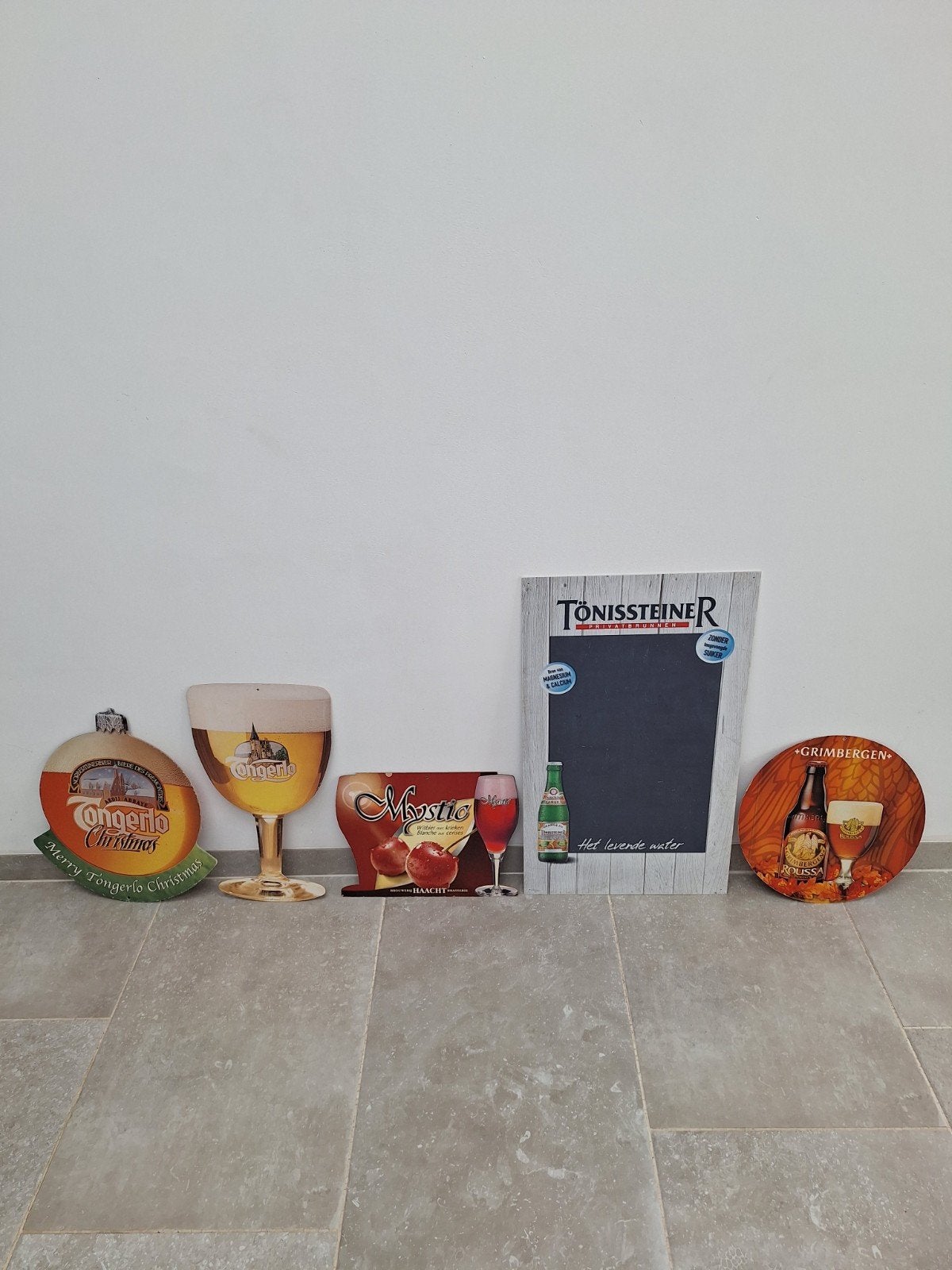 Panneaux publicitaires, bière, carton et PVC, Enlèvement ou Envoi, Utilisé, Panneau, Plaque ou Plaquette publicitaire