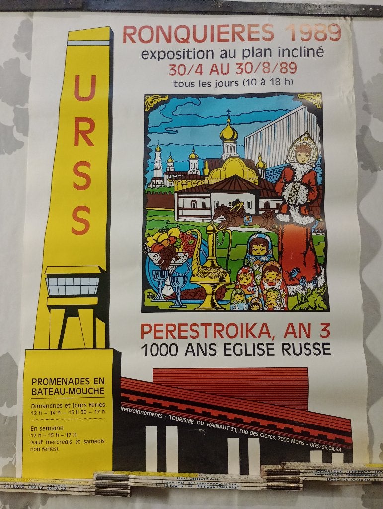 Affiche Vintage Expo Ronquières 1989 - URSS Perestroïka, Collections, Enlèvement ou Envoi