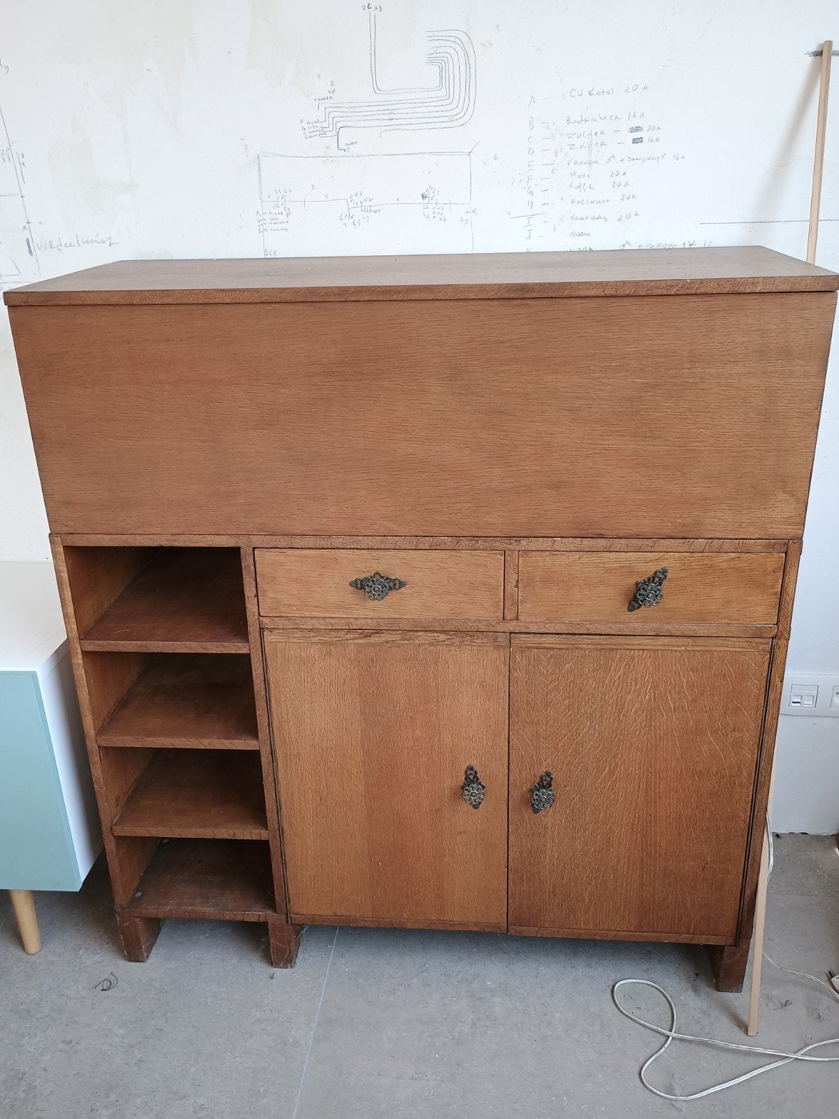 retro naaikast/bureau, Ophalen