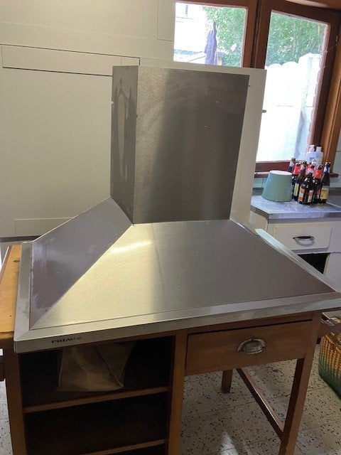 dampkap, Huis en Inrichting, Keuken | Keukenelementen, Gebruikt, Minder dan 100 cm, 50 tot 100 cm, 25 tot 50 cm, Zilver, Ophalen