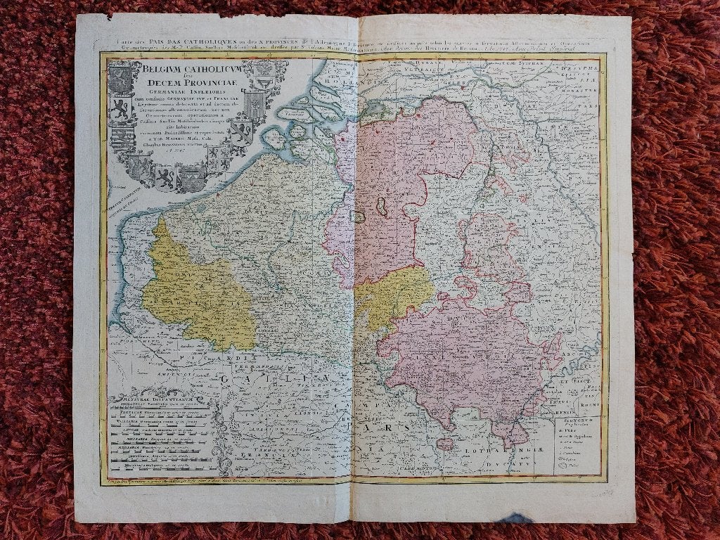 Belgium Catholicum X of 10 provinciën Johann Baptist HOMANN, Boeken, Homann Johann Baptist, Voor 1800, Ophalen of Verzenden, België