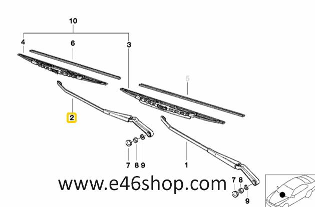 RUITENWISSERARM BMW E36 BIJRIJDERSKANT OE 61618392004, Auto-onderdelen, -, -, Nieuw, Ophalen of Verzenden