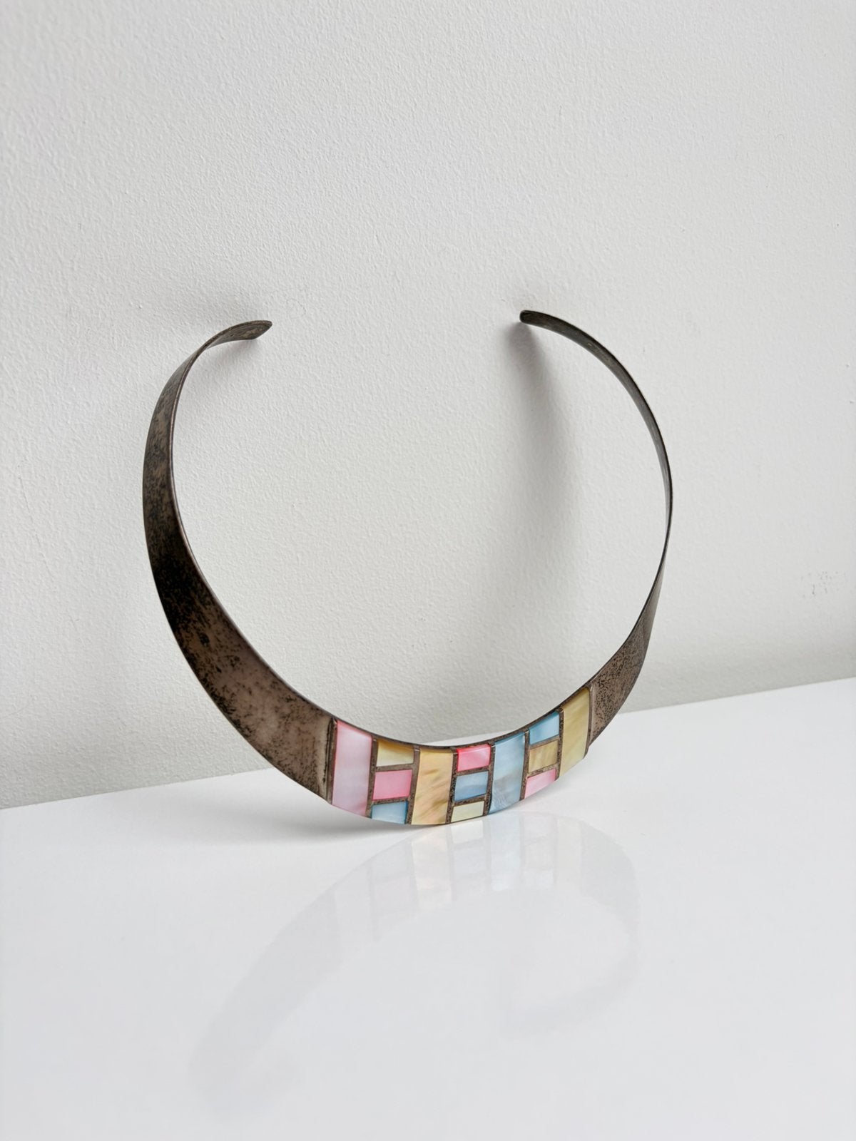 73 gram 925 zilver ketting met pastelstenen, Antiek en Kunst, Ophalen of Verzenden, Zilver