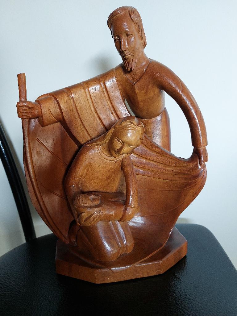 Houten beeldhouwwerk, Antiek en Kunst, Ophalen, Houtsnijwerk, 20 - 50 cm, Hout