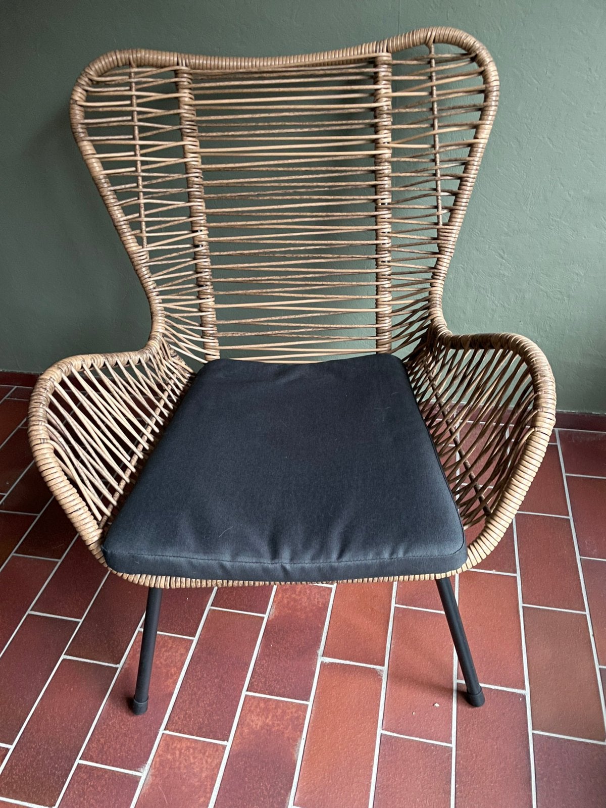 Te koop: Rotan zetel bruin-grijs, Ophalen, Zo goed als nieuw, Bruin