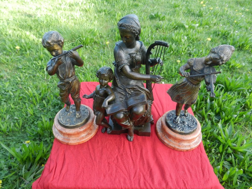 Bronzen Antieke Muzikanten Beelden, Ophalen, Brons, Beeld, Vrouw