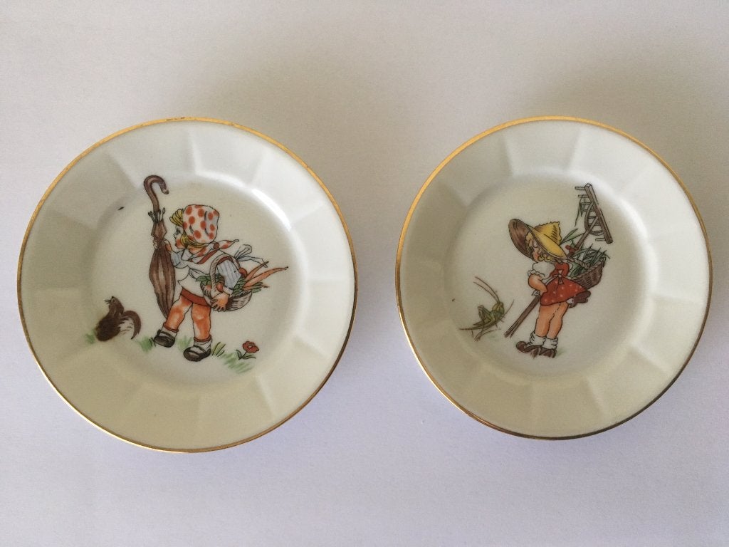 Duo assiettes vintage CNP - Porcelaine de Luxe or 24k, Antiquités & Art, Enlèvement ou Envoi