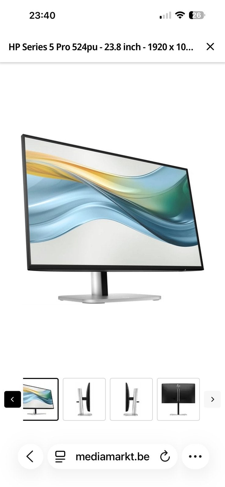 Pc scherm HP Series 5 nieuw in doos, Enlèvement ou Envoi, HD, HP, Réglable en hauteur