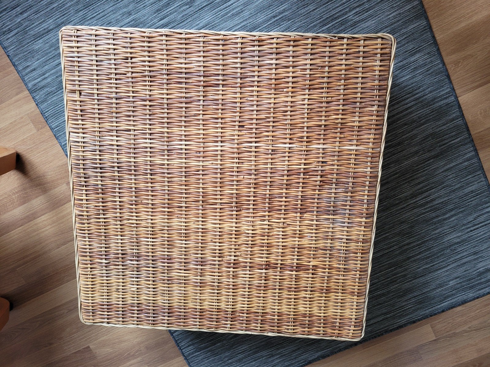 Rieten salontafel, Huis en Inrichting, Tafels | Salontafels, Ophalen, Vierkant
