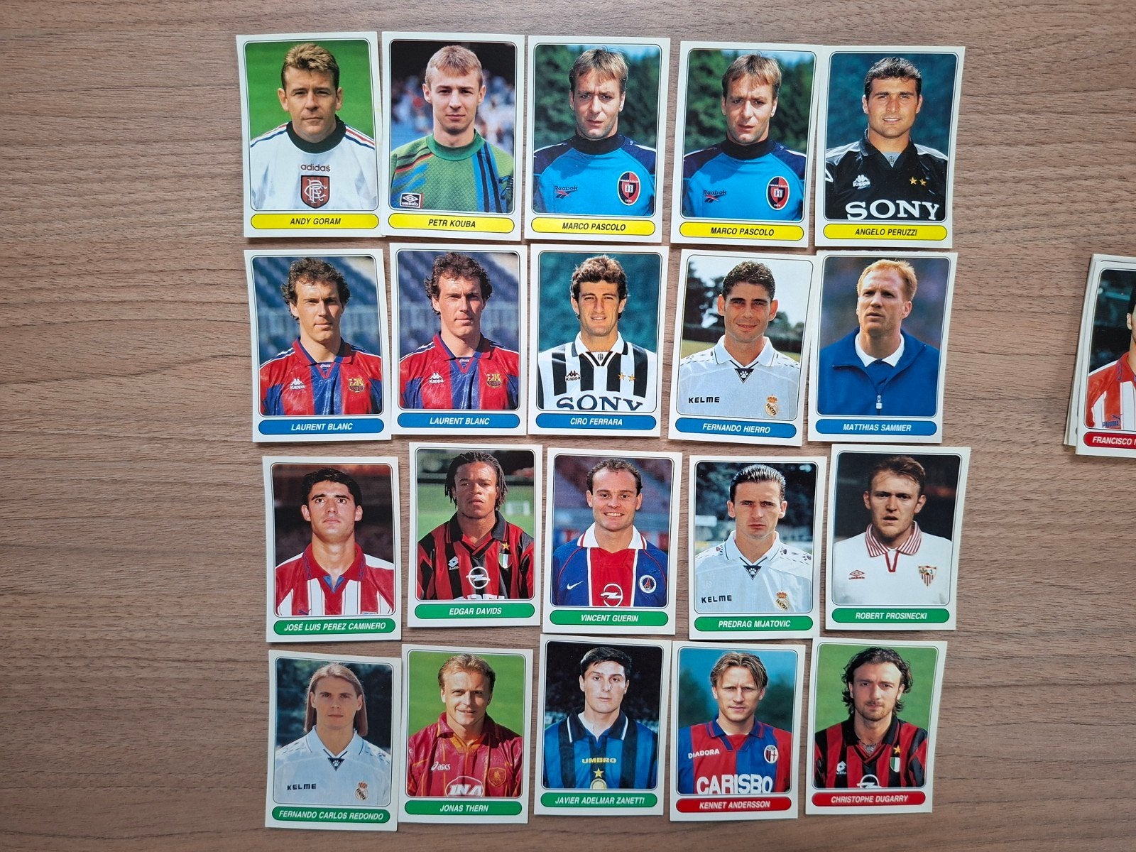 jaren 90 populaire spelers panini, Ophalen of Verzenden