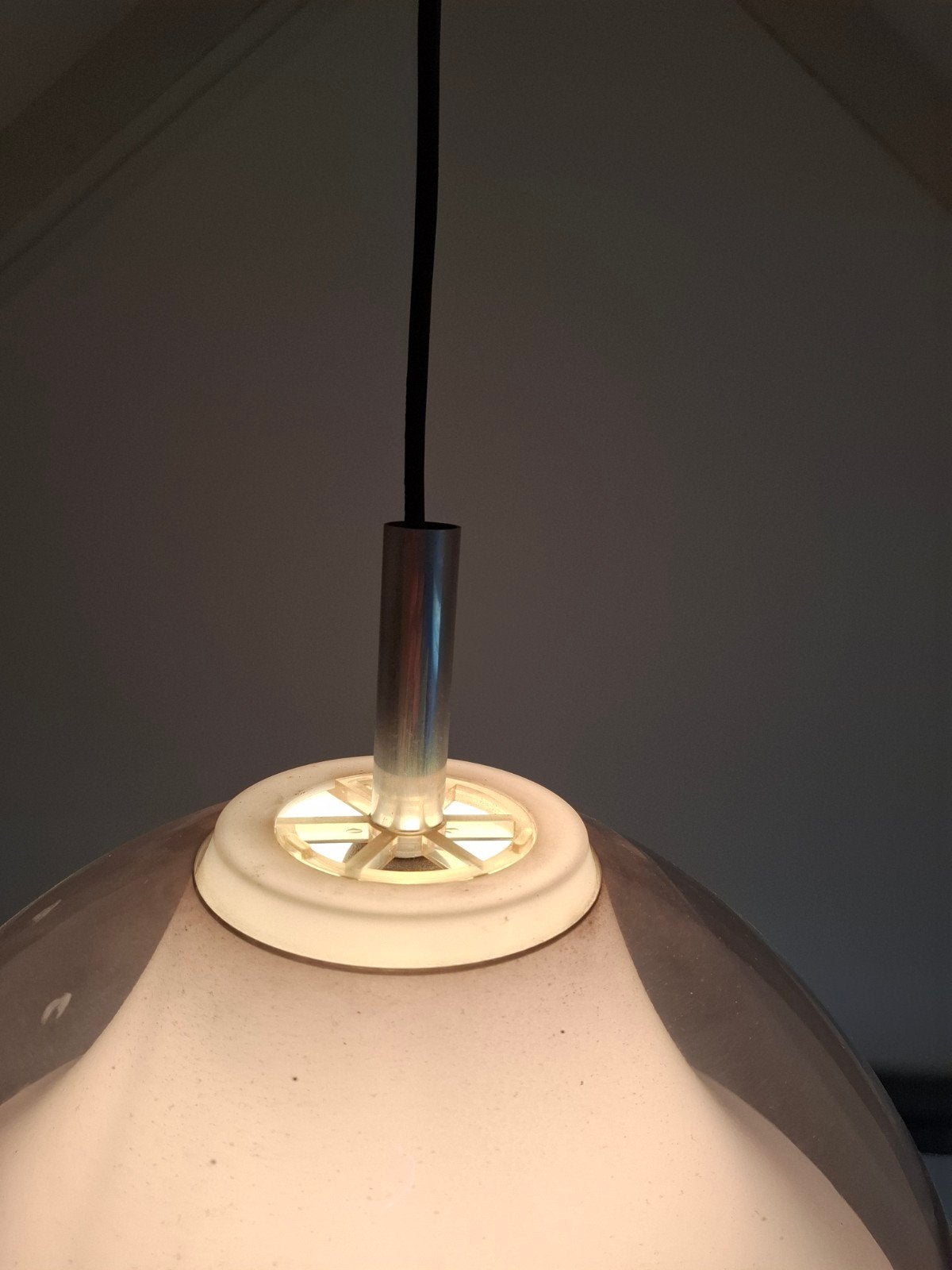 vintage design space age jaren zestig plafondlamp, Kunststof, Gebruikt, Vintage design, E27 (groot)