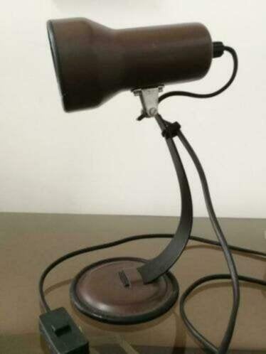 Lampe table Spot Vintage Acier Marron, Maison & Meubles, Enlèvement, Utilisé, Métal, E27 (grand)