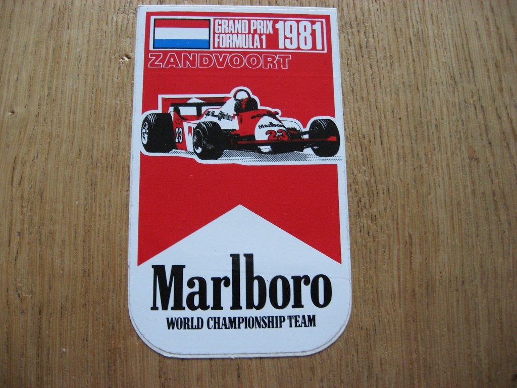 Sticker Formula1 1981 Grand Prix Zandvoort Marlboro WC Team, Enlèvement ou Envoi