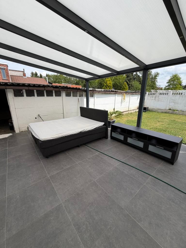 Boxspring 160x200 + lage kast, Huis en Inrichting, Ophalen, Gebruikt, Tweepersoons, 200 cm