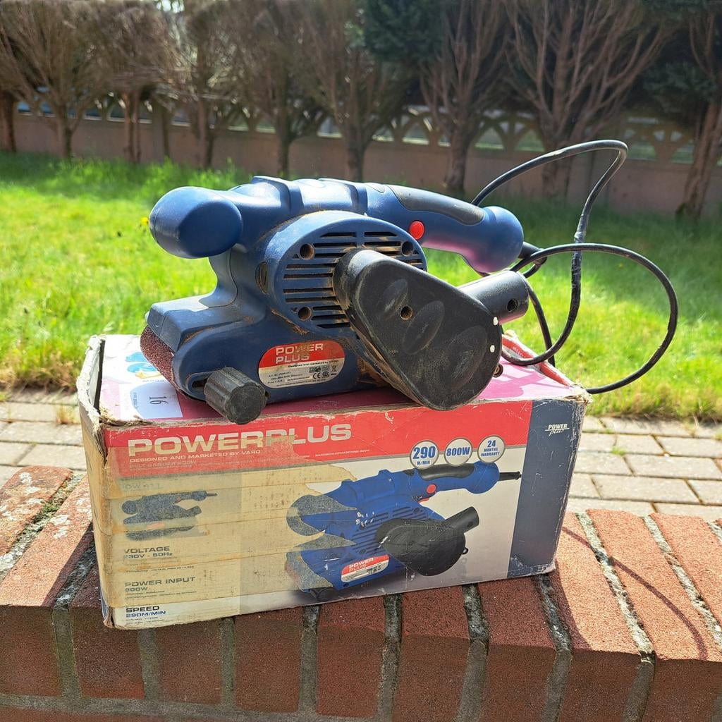Powerplus bandschuurmachiene, Doe-het-zelf en Bouw, Ophalen of Verzenden, Gebruikt