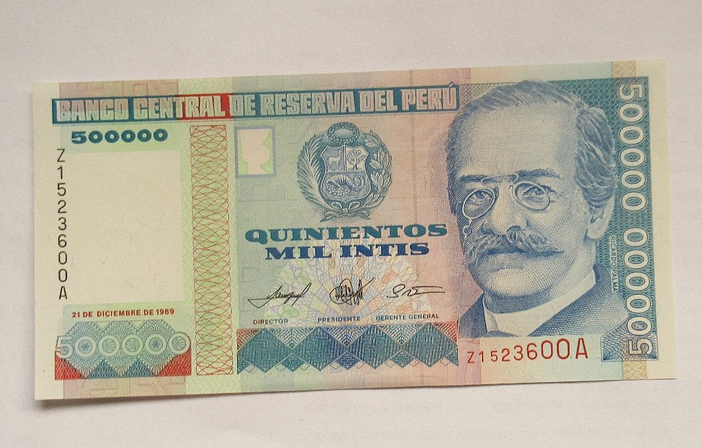 Peru 500.000 Intis  1989, Verzenden, Zuid-Amerika