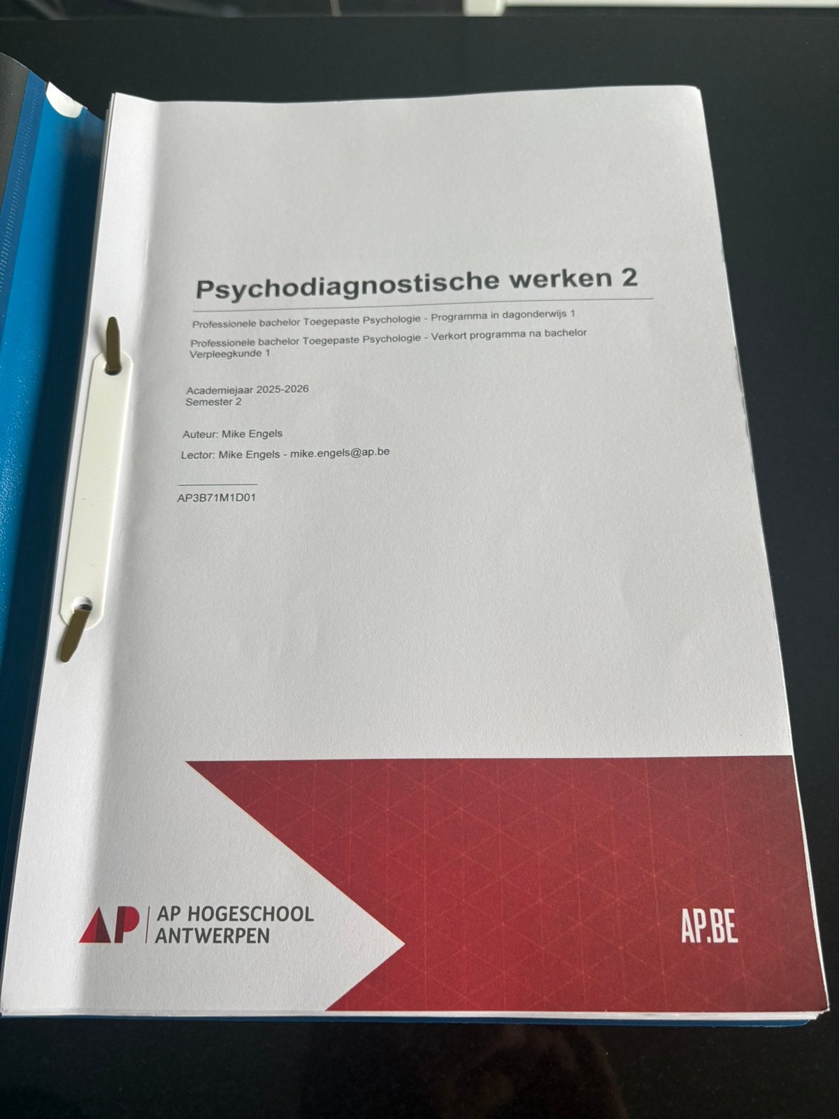 Psychodiagnostische werken 2 AP hogeschool Antwerpen, Livres, Psychologie, Enlèvement ou Envoi, Comme neuf