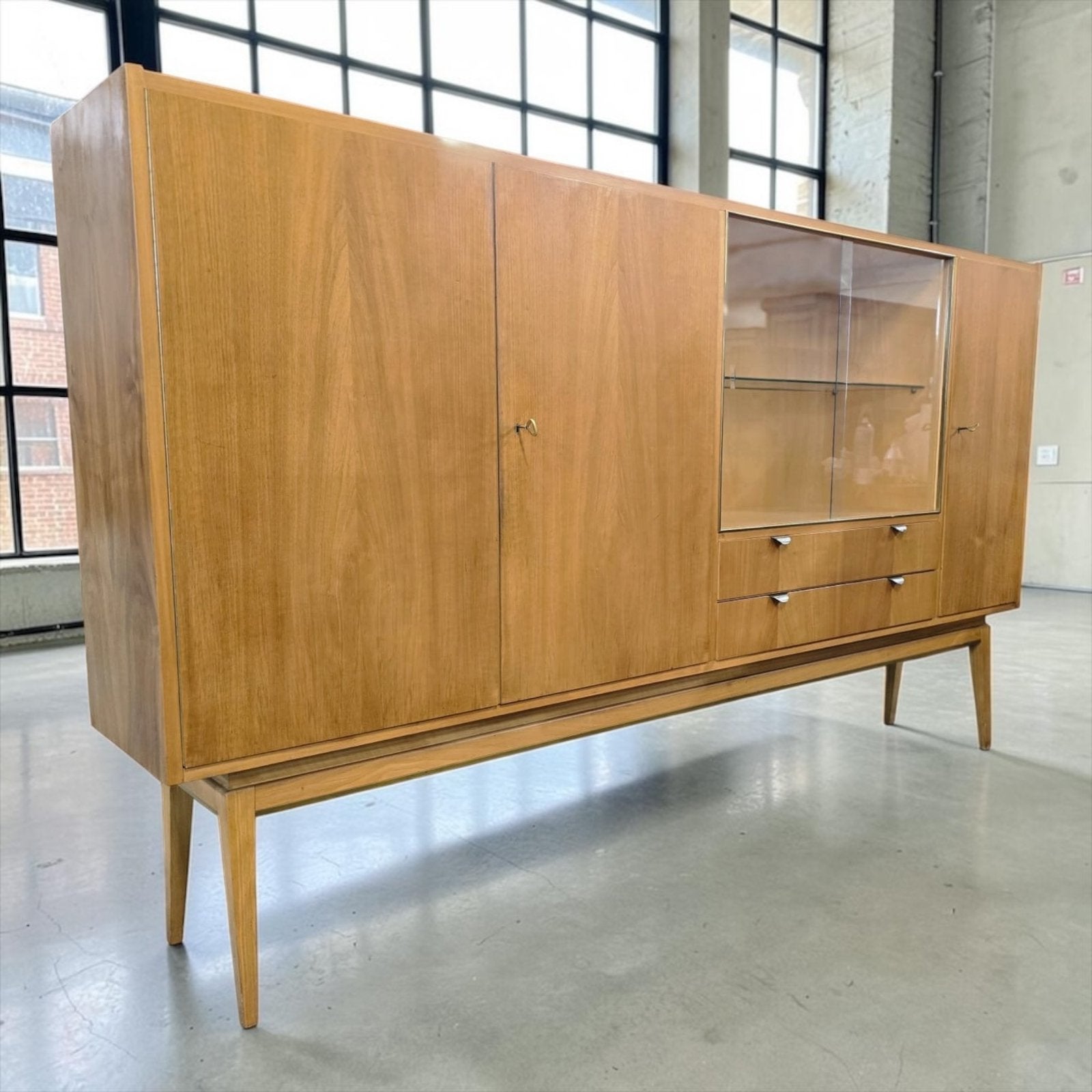 Vintage XL houten midboard / kast / wandmeubel WK Möbel, Antiek en Kunst, Ophalen