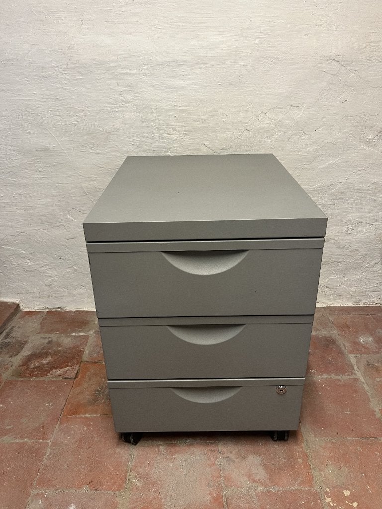 Grijze metalen ladeblok Ikea, Huis en Inrichting, Kasten | Ladekasten, Ophalen, Minder dan 50 cm, Gebruikt, 3 of 4 laden