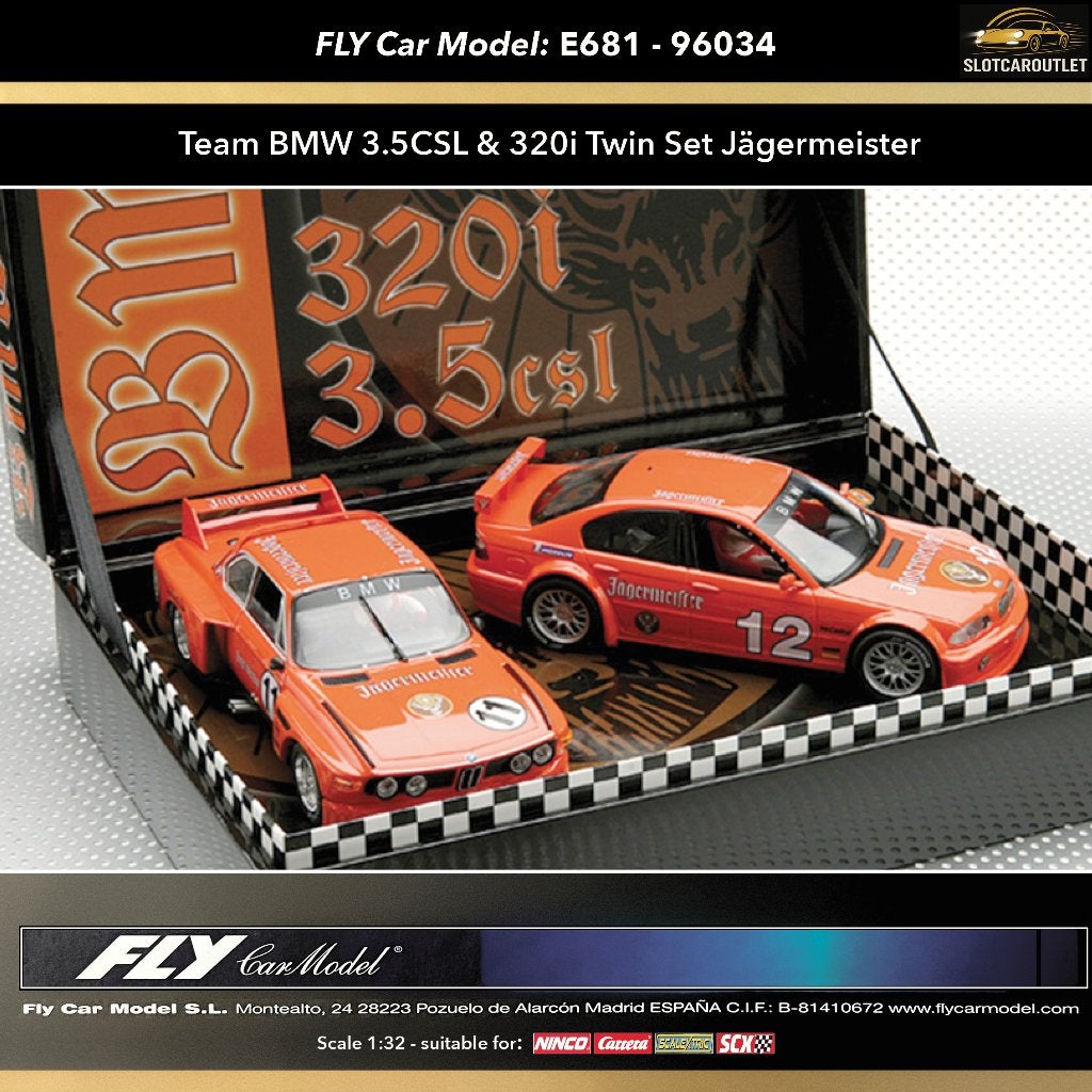 96034 Fly Twin set BMW 3.5CSL & 320i Team Jagermeister H+T‼️, Ophalen of Verzenden, Nieuw, Elektrisch