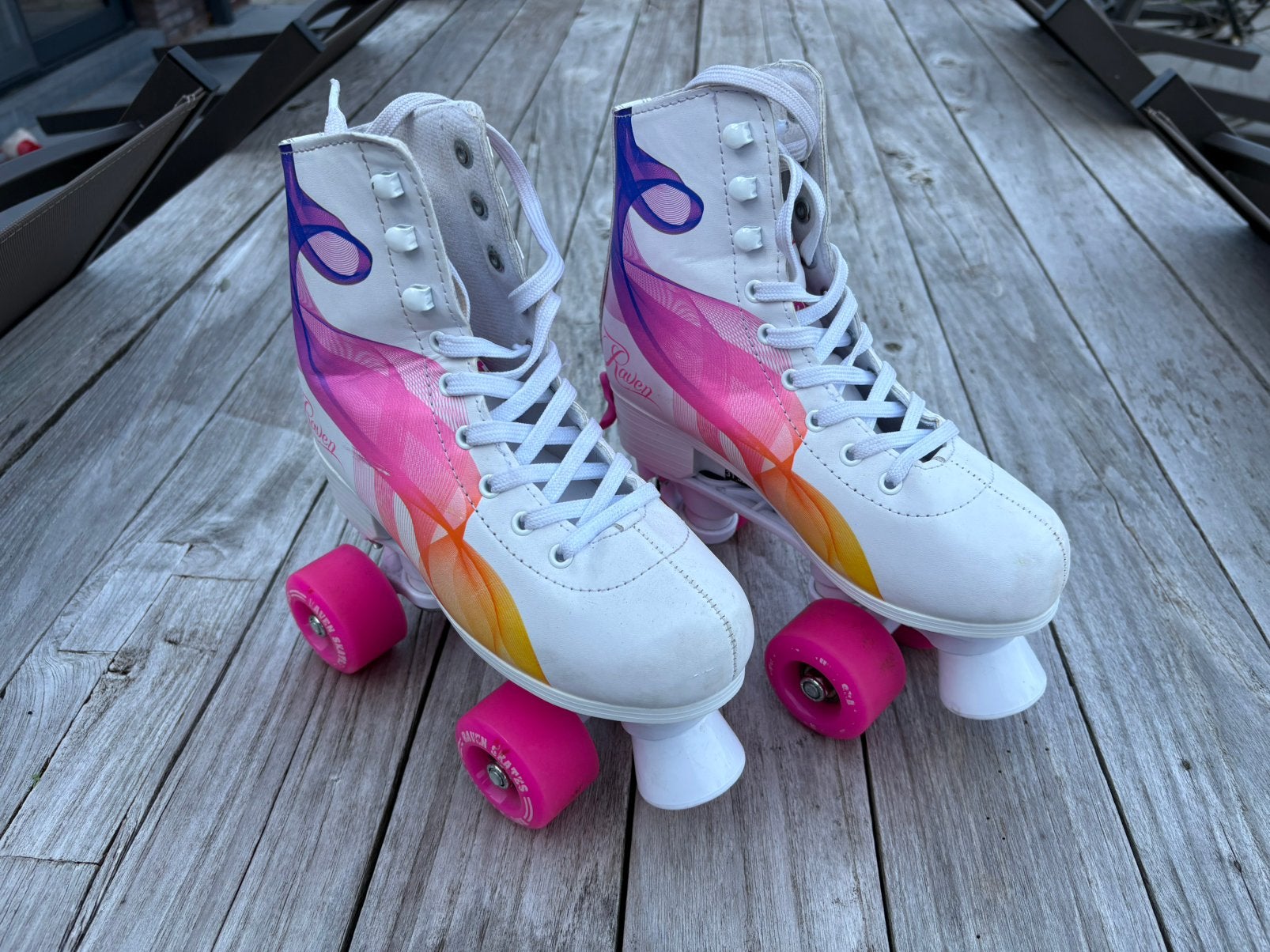 Rolschaatsen Raven Serena (orange/pink), Ophalen, Verstelbaar, Gebruikt, Kinderen