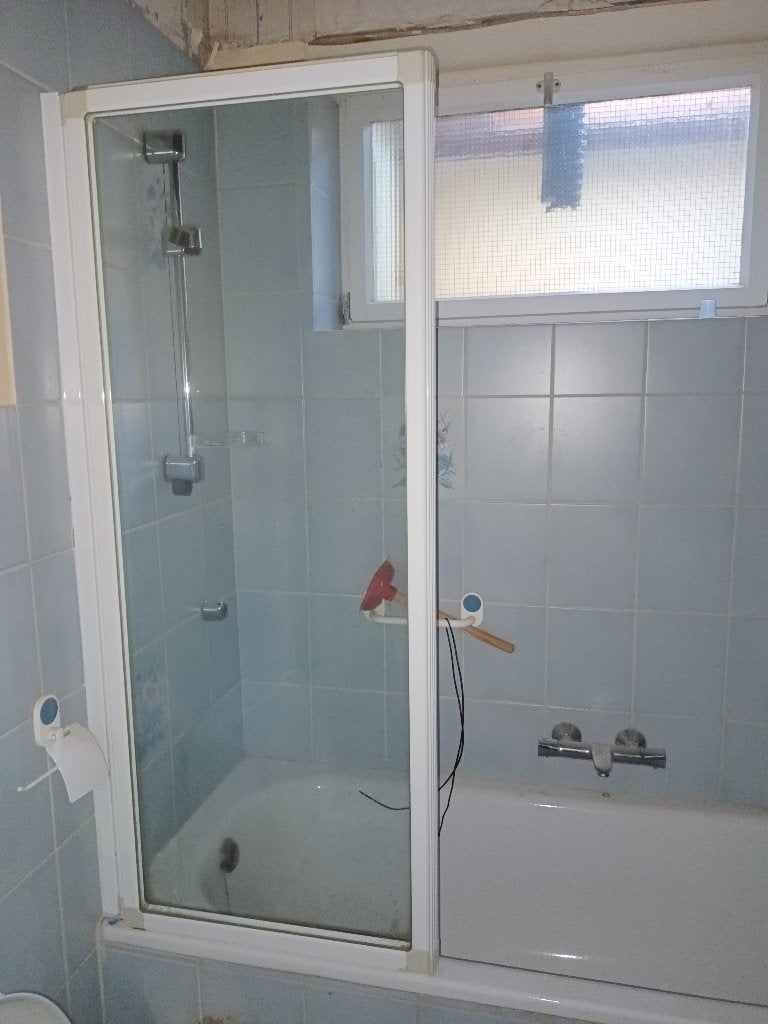 badwand, Ophalen, Gebruikt, Glas, Bad