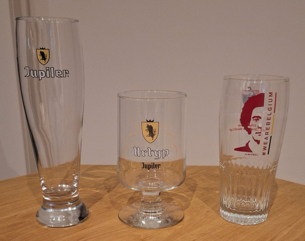 Assortiment van 3 Jupiler bierglazen, Verzamelen, Ophalen of Verzenden, Zo goed als nieuw, Glas of Glazen, Jupiler