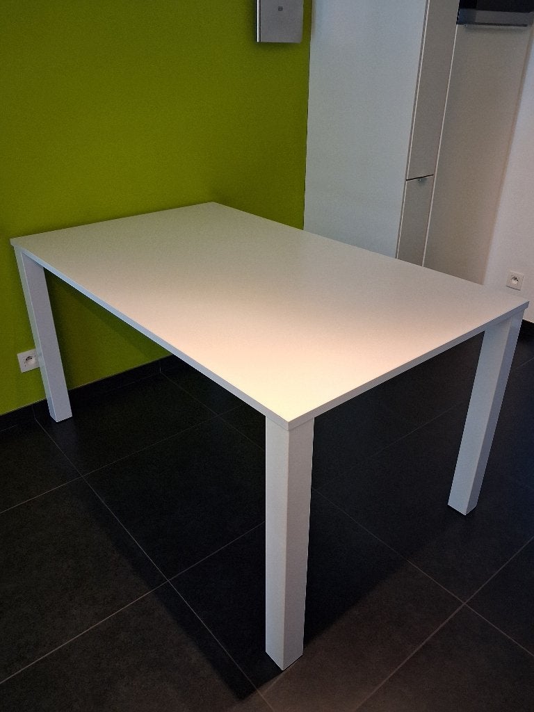 Witte eettafel, Huis en Inrichting, Tafels | Eettafels, Gebruikt, 100 tot 150 cm, 50 tot 100 cm, Vier personen