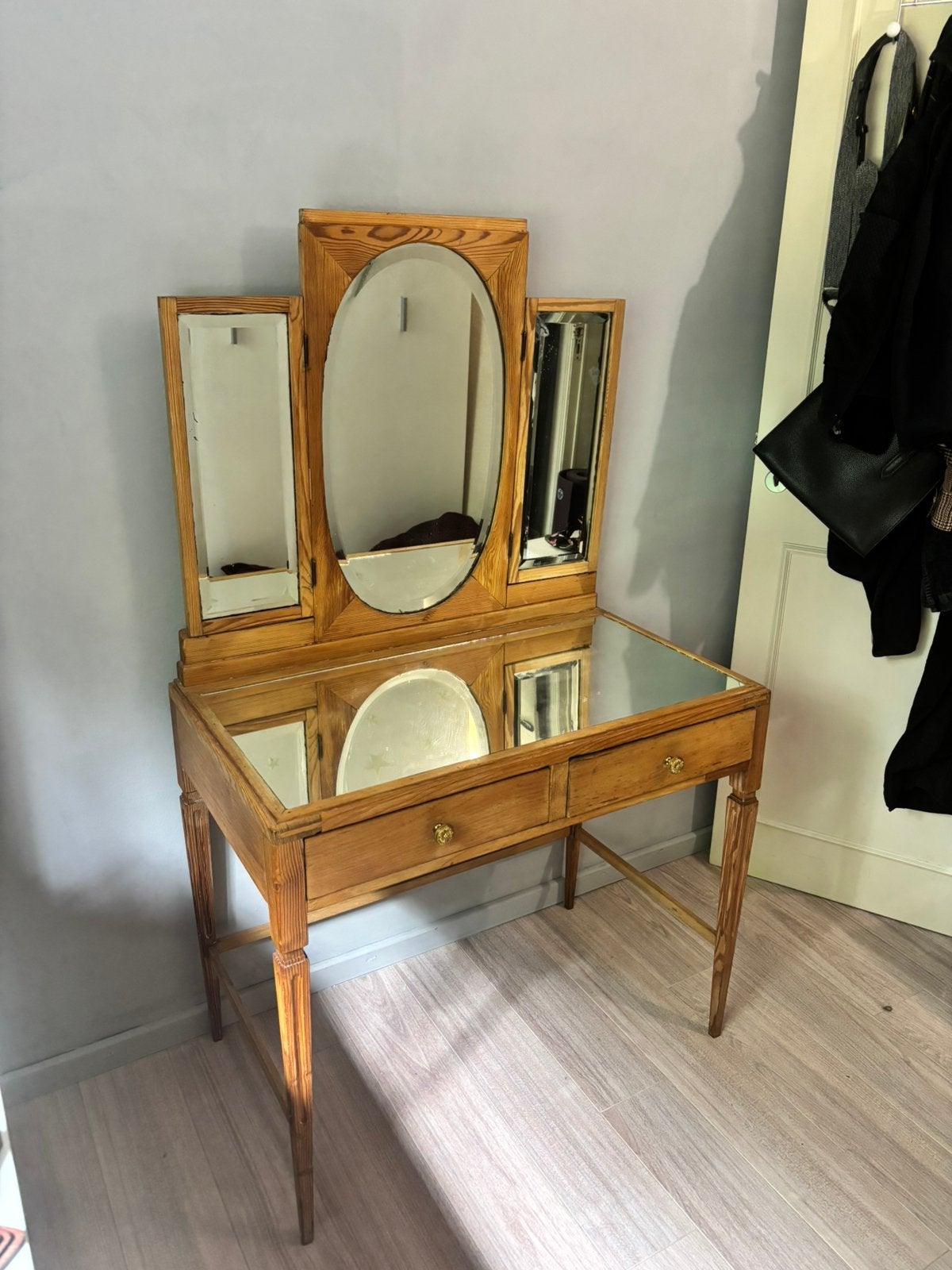 Antieke kaptafel, Huis en Inrichting, Tafels | Kaptafels, Ophalen, Zo goed als nieuw, Hout