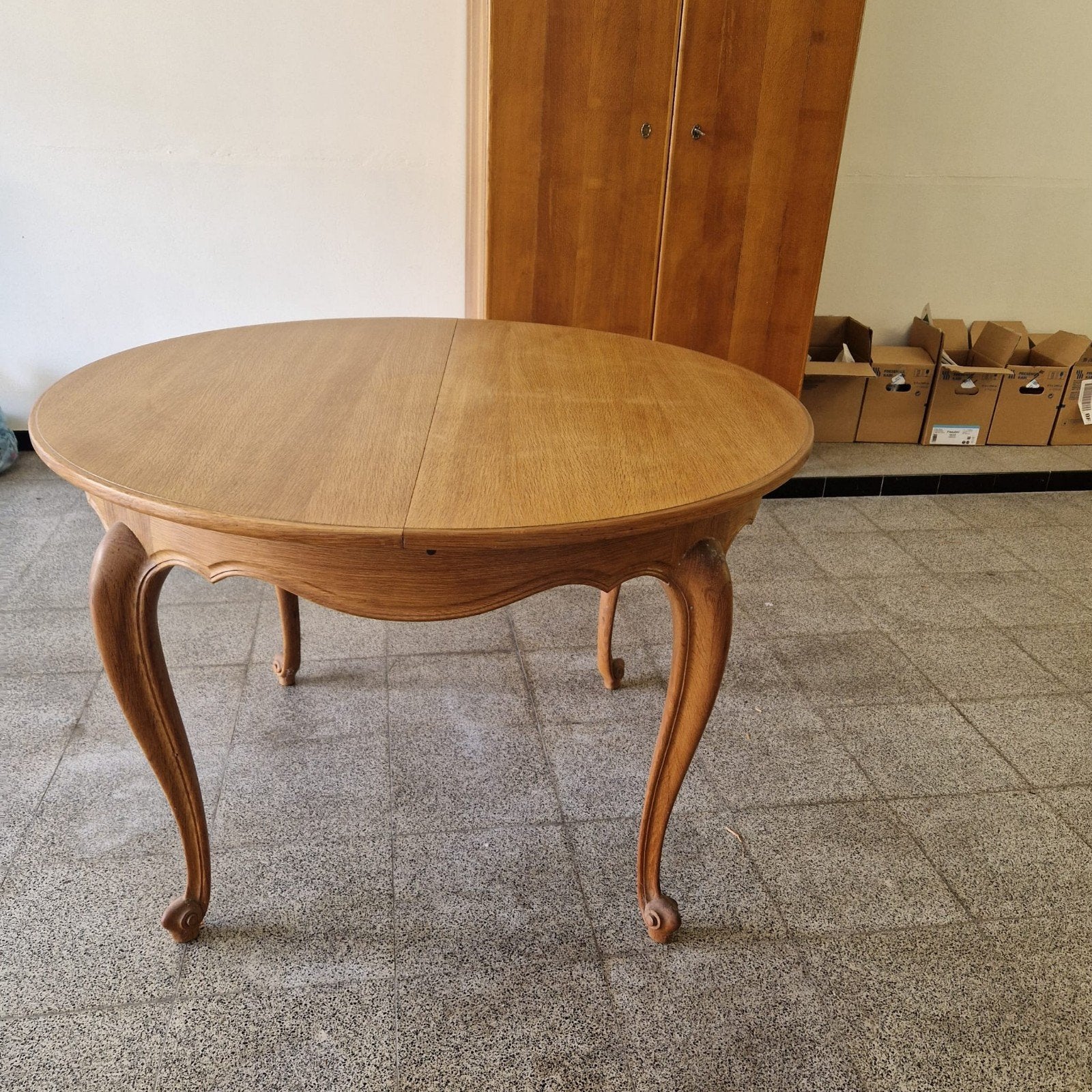 Elegante eiken tafel, uitvouwbaar, met 4 stoelen, Ophalen