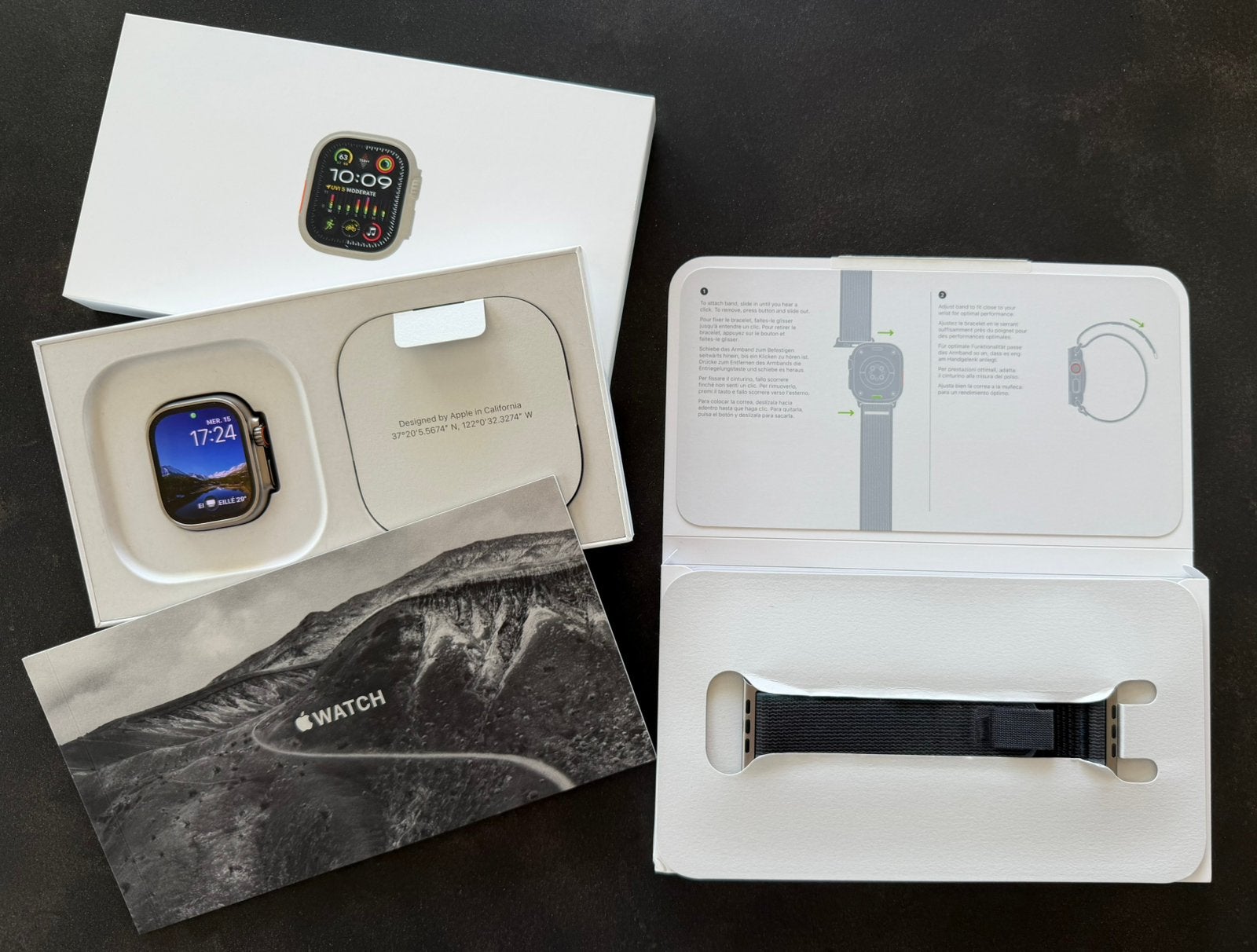Apple Watch Ultra 2 49 mm GPS + Cellular – Titane – Ensemble, Bijoux, Sacs & Beauté, Montres connectées, Comme neuf, Bleu, État