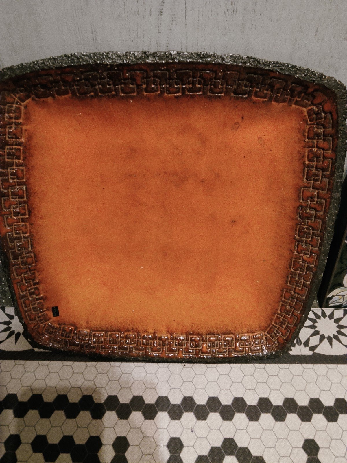 Plat vintage céramique PERIGNEM – Design brutaliste 60s/70s, Antiek en Kunst, Ophalen of Verzenden